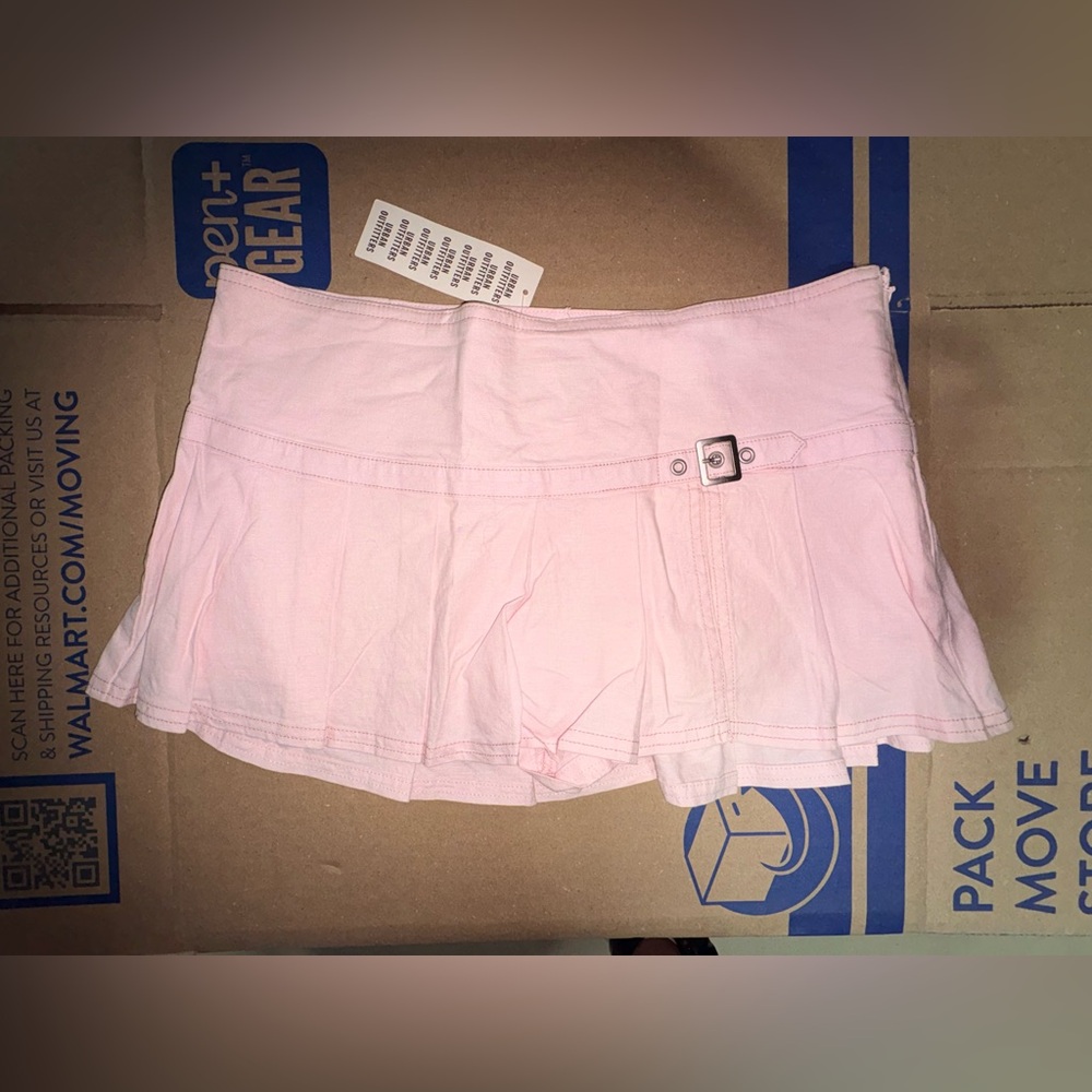 SOLD NWT BDG Shaina Belted Linen Micro Mini Skort Pink - Small Urban Outfitters - Picture 5 of 7